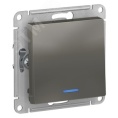 Выключатель AtlasDesign ATN000913 1кл c подсв. сталь