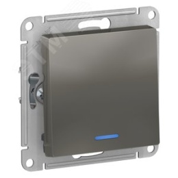 Выключатель AtlasDesign ATN000913 1кл c подсв. сталь