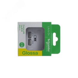 Розетка GLOSSA GSL000133 USB 5V/2100mA 2*5V/1050mA  в рамку белый