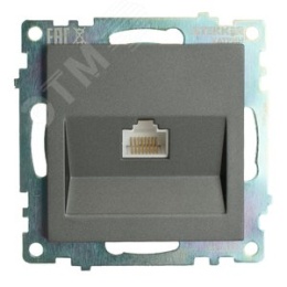 Розетка RJ-45 STEKKER GLS00-7107-06 графит, (механизм) серия КАТРИН