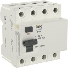 УЗО 4п 63А ARMAT R10N 100мА тип AC