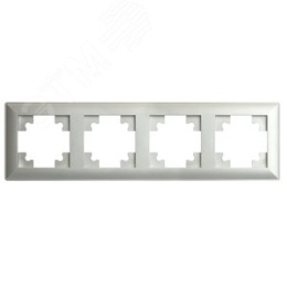 Рамка STEKKER PFR00-7004-03 4-я СЕРЕБРО пластик, серия КАТРИН