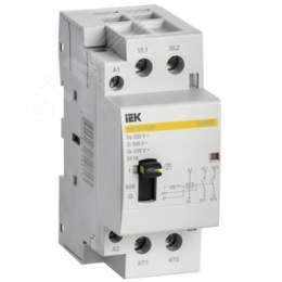 Контактор модульный IEK КМ63-11MP 63А 2П 1НО+1НЗ KARAT с руч.управлением