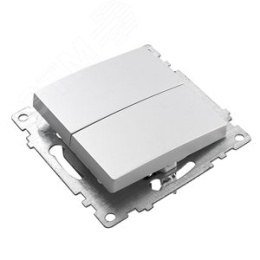 Выключатель STEKKER GLS10-7104-03 2кл серебро, (механизм) серия КАТРИН