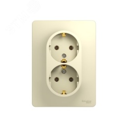 Розетка GLOSSA GSL000224 2-ая с/з бежевый