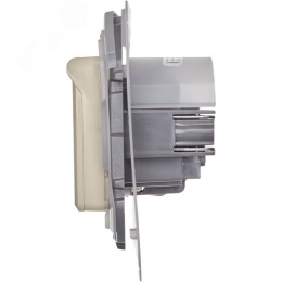 Розетка INSPIRIA 673741 2К+З IP44 с откидной крышкой 16А сл.кость