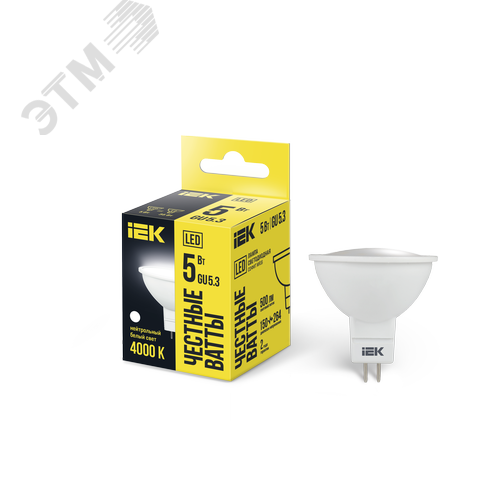 Лампа IEK LED5 GU5.3 5W 4000K 