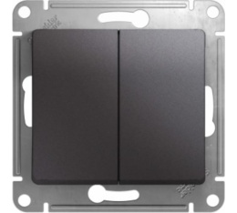 Переключатель GLOSSA GSL001365 2кл, механизм, графит