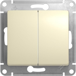 Переключатель GLOSSA GSL000265 2кл, бежевый