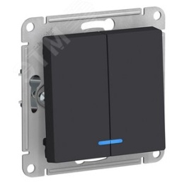 Выключатель AtlasDesign ATN001053 2кл с подсв., карбон, механизм