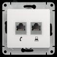 Розетка GLOSSA GSL000185 RJ11*RJ45 в рамку белая