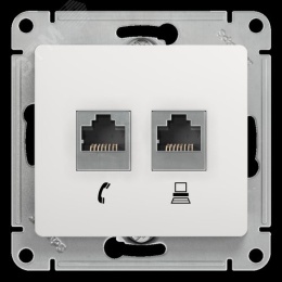 Розетка GLOSSA GSL000185 RJ11*RJ45 в рамку белая