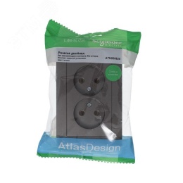 Розетка AtlasDesign ATN000620 2-ая б/з механизм мокко