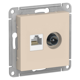 Розетка AtlasDesign ATN000289 TV+RG45, бежевый, механизм