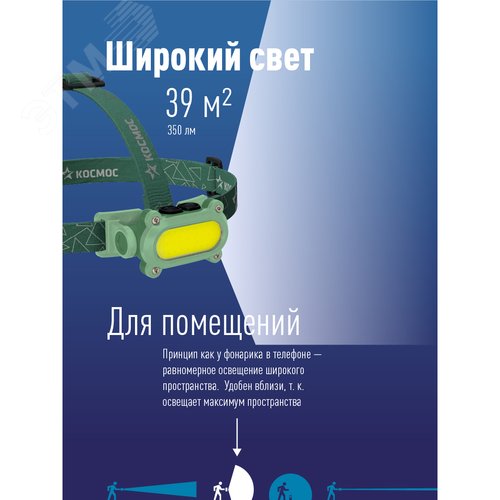 Фонарь КОСМОС KOC503Lit налобный 7W