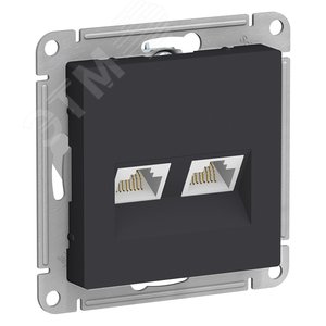 Розетка AtlasDesign ATN001085 RJ45+RJ45 карбон, механизм
