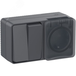 Блок AtlasDesign PROFI54 ATN544074 розетка с/з +2 кл выкл., антрацит