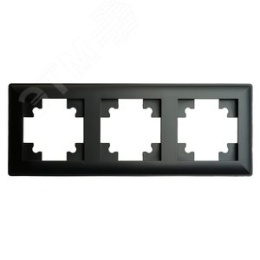 Рамка STEKKER PFR00-7003-05 3-я черная пластик, серия КАТРИН