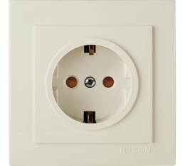 Розетка NILSON 24121019 СУ с/з 1мест. крем cо шторками