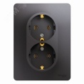Розетка GLOSSA GSL001324 2 c/з  графит