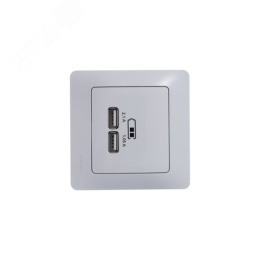 Розетка GLOSSA GSL000133 USB 5V/2100mA 2*5V/1050mA  в рамку белый