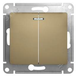 Выключатель GLOSSA GSL000453 2кл с подс., механизм, титан