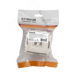 Розетка USB STEKKER GLS10-7115-03 2-местная серебро (механизм) серия КАТРИН