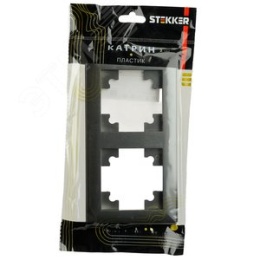 Рамка STEKKER PFR00-7002-06 2-я графит пластик, серия КАТРИН