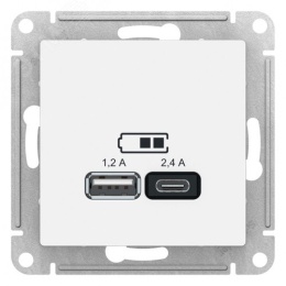 Розетка AtlasDesign ATN000139 USB, белый, механизм