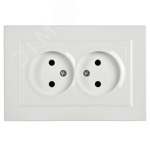 Розетка IEK BRITE 2-ная б/з белый