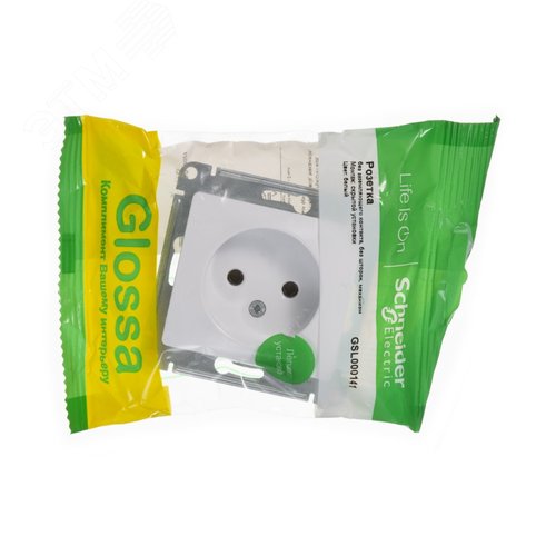 Розетка GLOSSA GSL000141 б/з в рамку белый