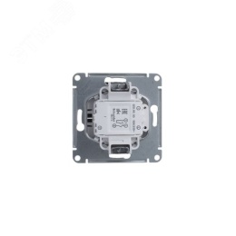 Выключатель GLOSSA GSL000753 2кл, с подс., механизм, антрацит