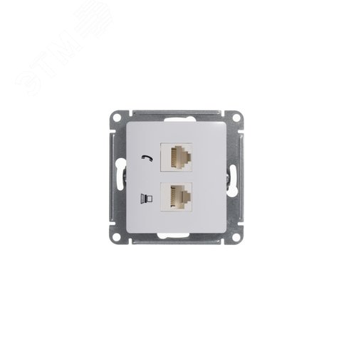 Розетка GLOSSA GSL000185 RJ11*RJ45 в рамку белая