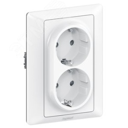 Legrand Valena-L 754950 2*2k+з ЛП 16А 250В накладка двойной розетки белая