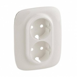 Legrand Valena-A 754959 2*2k+з 16А ЛП 250В накладка двойной розетки жемчуг