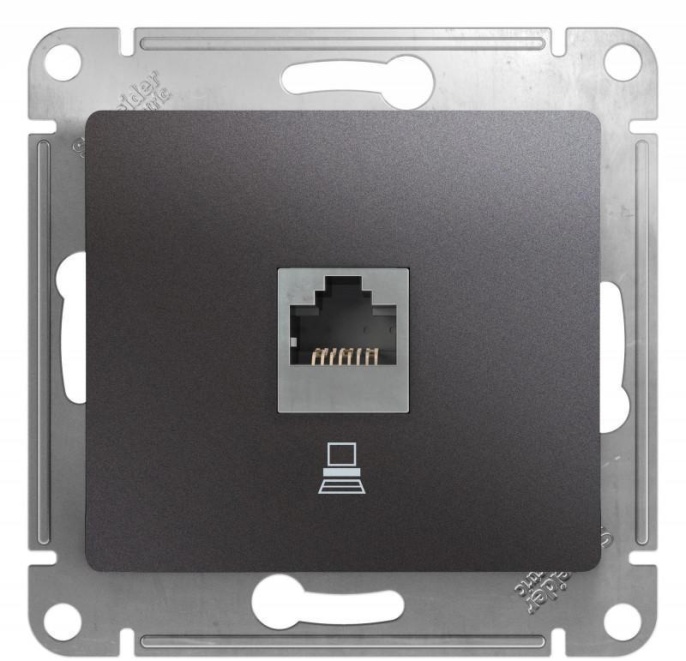 Розетка GLOSSA GSL001381 RJ45 графит