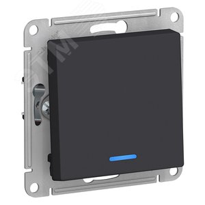 Выключатель AtlasDesign ATN001013 1кл c подсв, карбон, механизм