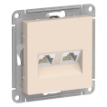 Розетка AtlasDesign ATN000285 2*RG45, бежевый, механизм