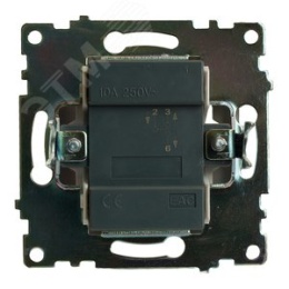 Переключатель STEKKER GLS10-7105-06, 1кл графит, серия КАТРИН