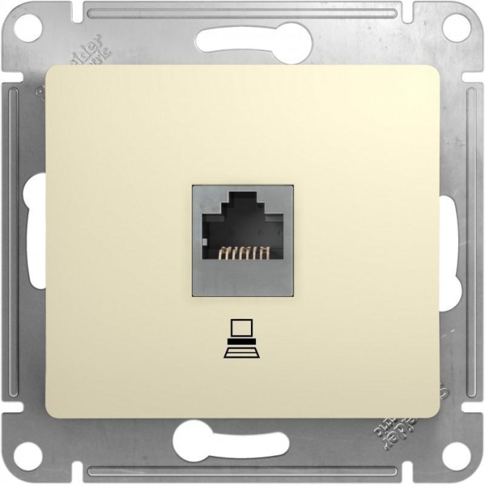 Розетка GLOSSA GSL000281 RJ45 бежевый