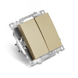 Выключатель STEKKER GLS10-7102-08 2кл золото, (механизм) серия КАТРИН