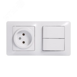 Блок GLOSSA GSL000172 розетка + 2кл выключатель белый