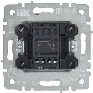 Выключатель IEK BRITE 1кл с подсв. белый