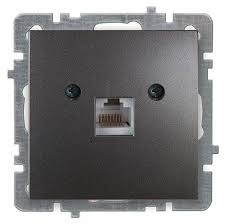 Розетка NILSON 241600444 СУ кормпью, 1мест. антрацит