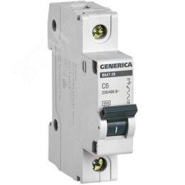 6А 1П C ВА47-29 GENERICA  4.5кА