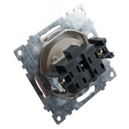 Розетка 1-местная б/з STEKKER GLS10-7109-03 серебро,(механизм)  серия КАТРИН