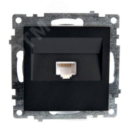 Розетка 1-местная STEKKER GLS00-7107-05 RJ-45 черный, (механизм) серия КАТРИН