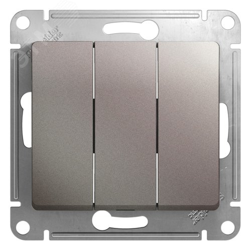 Выключатель GLOSSA GSL001231 3кл, механизм, платина
