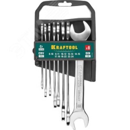 Набор рожковых гаечных ключей KRAFTOOL 27033-H8C 8-24mm