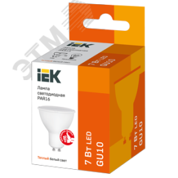 Лампа IEK LED7 GU10 7W 3000K 